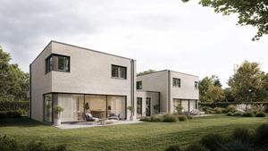 Achtergevel van nieuwbouw woning te Brugge (Sint-Andries) by Transparant Projects