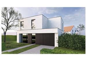 Gevel van nieuwbouw woning te Brugge (Sijsele) realisatie van Transparant Projects