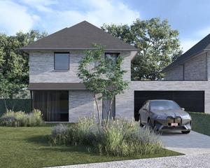 Voorgevel van nieuwbouw woning te Brugge (Sint-Andries) realisatie van Transparant Projects